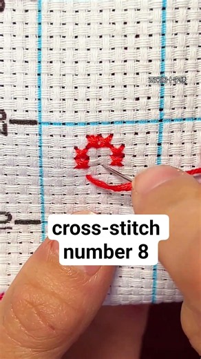Create a beautiful cross-stitch number 8 with this step-by-step DIY tutorial.#crossstitch