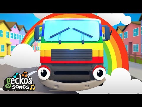 Rainbow Fire Truck Song | Nursery Rhymes & Kids Songs | Trucks For Children | Gecko's Garage