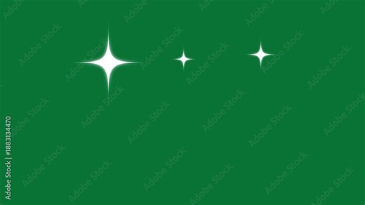Shiny glowing stars, fairy twinkle stars on green screen background, blinking sparkle animation, pulsating stars, twinkling starry night sky and glitter light motion graphics 4K