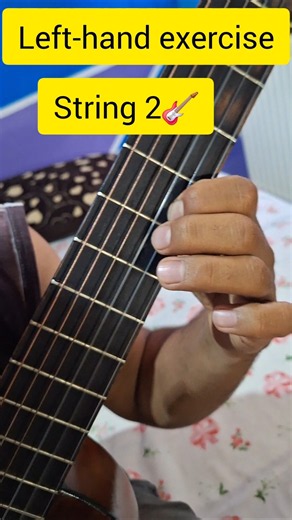 Left-hand practice: slow, steady, and precise. Every day, stronger fingers, better guitar skills! 🎸🔥