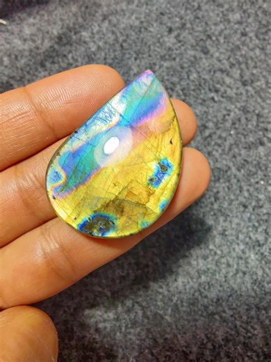 Rainbow Flash Labradorite Cabochon | Polished Teardrop Gemstone - Etsy