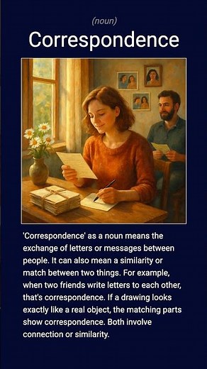 English word 'correspondence' noun C1