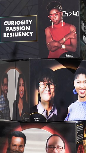 Professor Danielle Wood, who directs the Space Enabled research group at the Media Lab, and alum Dr. Joy Buolamwini, founder of the Algorithmic Justice League, are among the MIT community members featured in The Genius Within, a new public art installation in Kendall Square (Cambridge, Massachusetts). Designed by Innovators For Purpose (iFp) in collaboration with MIT, the 7.5-foot rotating aluminum tower at One Broadway uses mirrored panels to invite viewers to “see the genius within.” The insta
