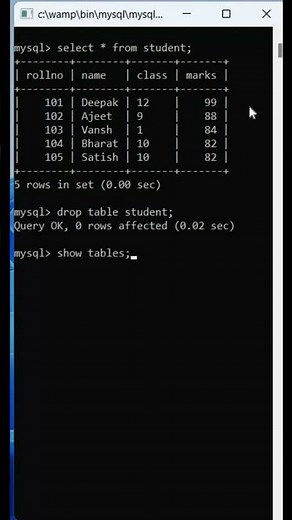 How we can drop table,& database from database|| using drop query || In Mysql. ❤👍👍❤