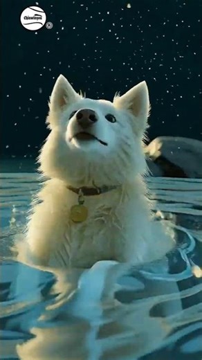 SEA GOD! 🔱 Glowing Dog Swims Through A Stormy Night Like A Legend! #superdog #epicdive