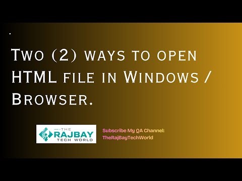 How to open HTML File in Windows or Browser?
