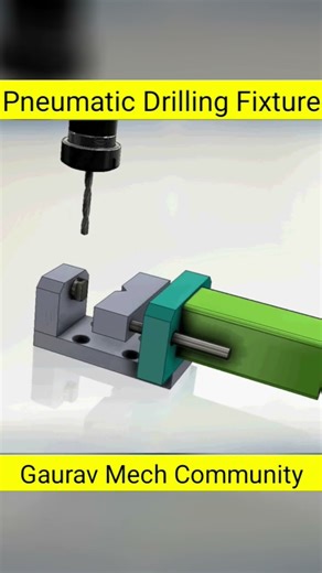 Pneumatic Drilling Fixture 3d animation video #pneumatica #pneumática #fixture #drill #drilltypebeat