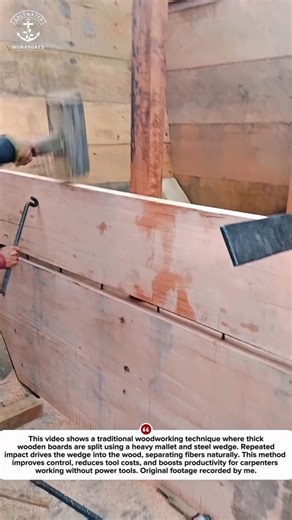 Powerful Wood Splitting Technique Using Simple Hand Tools | Satisfying Carpentry