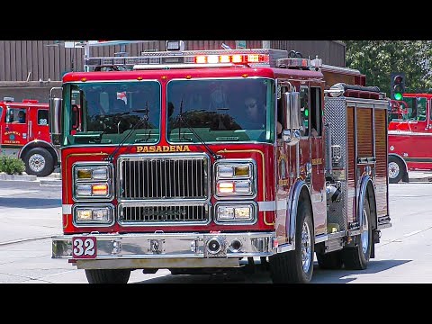 Pasadena Fire Dept. Engine 32, Rescue 32, & Rescue 36 Responding