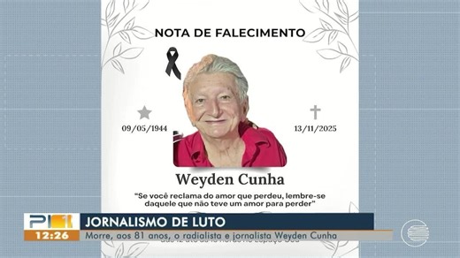 Jornalismo de luto: morre o radialista e jornalista Weyden Cunha