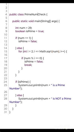 Prime Number in Java 🔥 | Interview Trick #shorts #coding #java #interview #techtalkwithpal #prime