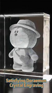 Super Satisfying 3D Crystal Laser Engraving – Doraemon