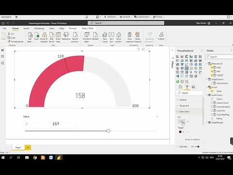 PowerBI Gauge with switching Colours