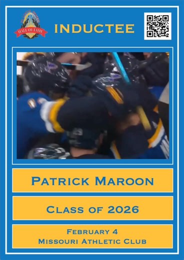 48K views · 818 reactions | We are proud to announce that St. Louis native Pat Maroon will be enshrined as a member of the Class of 2026. Pat scored the game winning goal in double overtime to send the St. Louis Blues to the Conference Finals in 2019. He is a 3x Stanley Cup Champion. Join us in honoring "The Big Rig" on February 4 at Missouri Athletic Club. Scan the QR code for ticket, sponsorship and program ad information. | St. Louis Sports Hall of Fame | Facebook