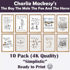 Charlie Mackesy: the Boy the Mole the Fox and the Horse Digital Download Simplistic Kids Printable Poster Pack of 10 High Quality A4 Prints. - Etsy UK