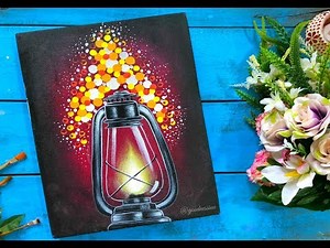 How to make Lantern Painting / Step by Step tutorial using easy Techniques