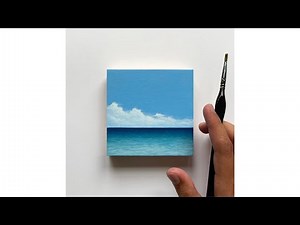 How to Paint Clouds - Acrylic Cloud and Ocean Tutorial, Step by Step