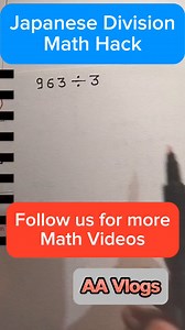 Math Hack #mathematics #mathhack #divisionhack #japanesedivisionhack #viralreels #viralvideo #everyone #followers #tutorial #tutorialvideo | AA Vlogs