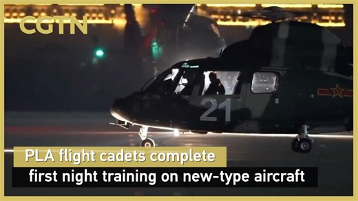 PLA flight cadets complete first night training on new-type aircraft