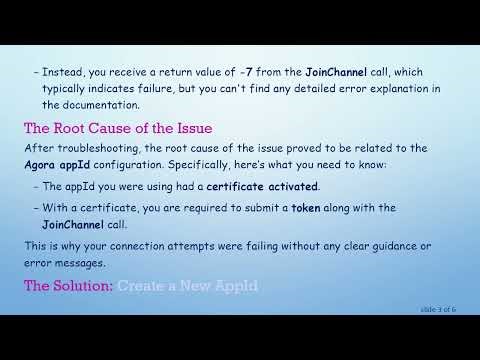 Resolving Agora io Unity Demo Not Joining Channel Issue