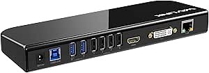 WAVLINK USB 3.0 and USB C Universal Laptop Docking Station Dual Monitor HDMI & HDMI/DVI/VGA Display with Gigabit Ethernet, 6USB Ports, Audio, Support Windows,Mac, Chrome OS, Android 7.1 Above