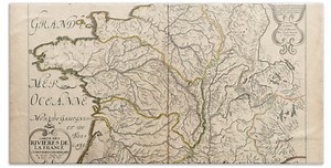 Map of The Rivers of France - historic Map of France - Antique Maps Beach Towel by Studio Grafiikka