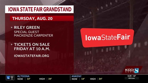 Country music star Riley Green to perform at 2026 Iowa State Fair