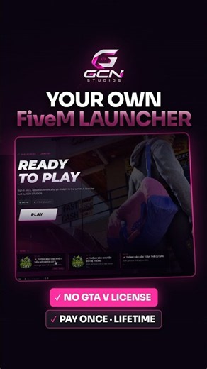 CUSTOM FIVEM LAUNCHER: NO GTA V LICENSE, NO SERVER LIST, NO KEYSLOT PAY ONCE BY GCN STUDIOS #fivem