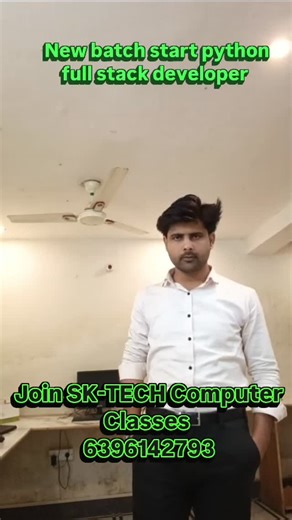 Mohd Shadman Kassar on Instagram: "S📢 New Batch Announcement – PYTHON FULL STACK DEVELOPER! SK-Tech Computer Classes लेकर आया है एक नया दमदार बैच जहाँ आप सीखेंगे: ✅ Python (Core + Advanced) ✅ Django / Flask ✅ HTML, CSS, JavaScript ✅ React JS (Basics) ✅ MySQL / Database ✅ APIs, Projects & Deployments ⏳ Limited seats! 📍 Location: SK-Tech Computer Classes 📞 Contact: your number (you can add) अपना करियर IT में बनाना है? तो ये बैच आपके लिए है! 🔥 🎥 🔥 New Python Full Stack Developer Batch | SK-Te