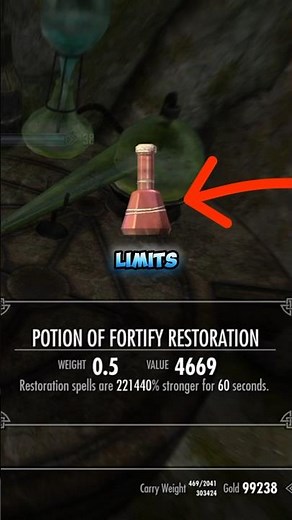 Skyrim: How To Make Restoration Glitch Potion!! #gaming #gamingchannel #youtube