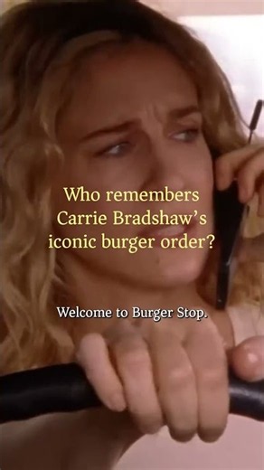 Carrie Bradshaw’s Iconic Burger & Cosmopolitan Order 🍔🍸