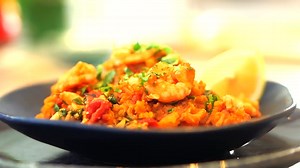 Lisa's one-pot prawn and chorizo rice