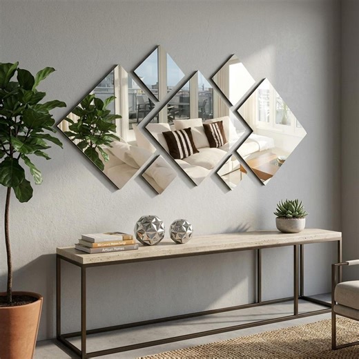 Geometric Multi-panel Wall Mirror for Modern Minimalist Home Office and Living Room Decor - Etsy