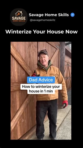 Savage Home Skills on Instagram: "Winterize your house now to protect from winter damage! Follow @savagehomeskillz for more tips like this! OG video credit on TikTok @ dadadvicefrombo #foryoupage #homeimprovement #diy #winterization #homemaintenancetips"