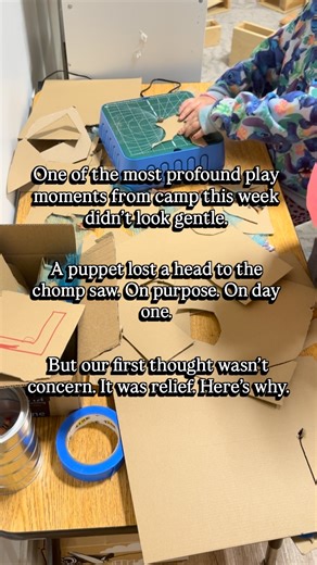 Because this was destructive play. It wasn’t reckless or out of control. It was purposeful, intentional, and imaginative destruction. It was the kind of play that tells you a child is working something out, not acting out. And if a child feels safe enough on the very first day to do something that bold, that imaginative, that slightly unhinged, and then tell us about it?That tells us everything. It tells us they felt permission to explore an idea, to test a boundary, and to bring their whole ima