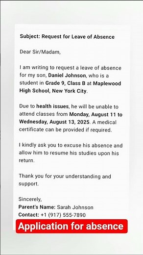 "HOW TO WRITE A PERFECT ABSENCE LETTER IN ENGLISH!"