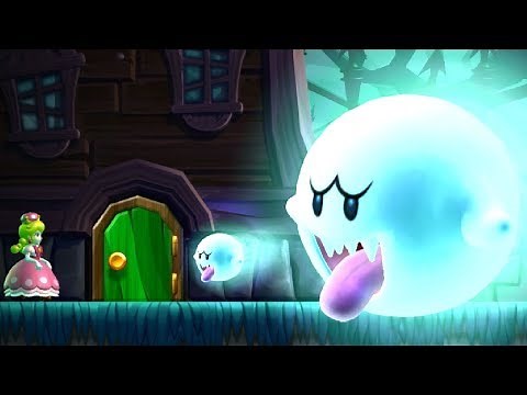 New Super Mario Bros U Deluxe - All Ghost Houses with Peachette