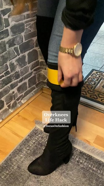 Overknees Life Hack - Doppelseitiges Klebeband damit sie nicht rutschen 👍🏻 #lifehack #fashion #outfit #overknees