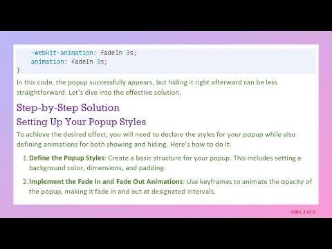 How to Hide a Popup Using Only CSS