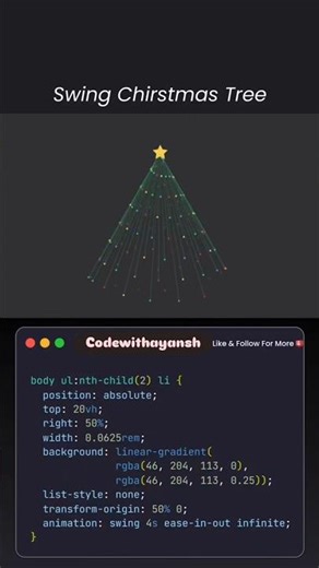 swing Christmas tree 🎄 #shorts #coding #frontend #webdevelopment #html #javascript #trending #viral