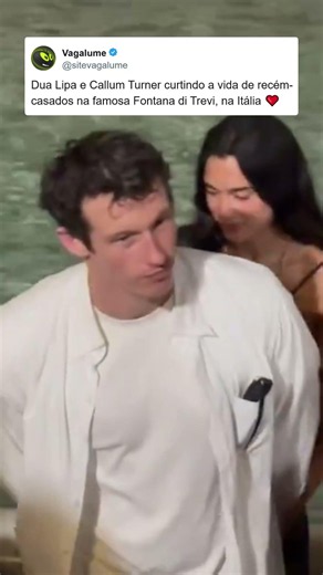 Dua Lipa e Callum Turner em clima de romance na Itália 👀 #dualipa #italia #pop #shorts