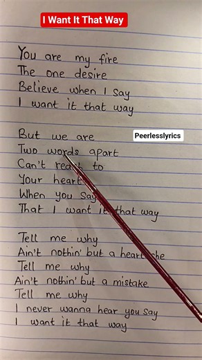 I want it that way song by Backstreet Boys #backstreetboys #shorts #iwantitthatway #songlyrics