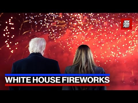 Live: President Trump and Melania Trump watch fireworks from White House balcony