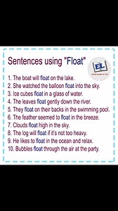 Sentences using the word "Float" #vocabulary #English #englishlearning #englishteacher #float #sentences | English Learning