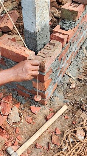 corner brick wall leveling techniques #construction #plaster