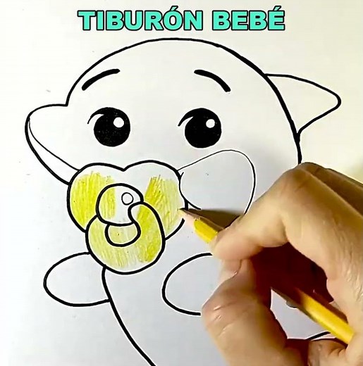 We draw and color the baby shark from Plim Plim | Drawings for children