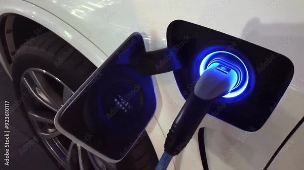 Electric car video, digital video, Electric car power charging, Charging technology, Electric Car Charging. Electric Car, Electric Vehicle, Charging - Sports, Downloading, Loading