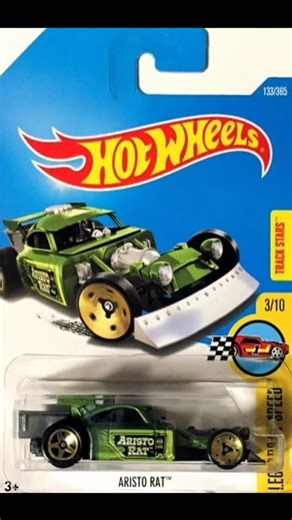 Monarca Diecast Garage on Instagram: "Aristo Rat is a heavily-modified rat rod with a pickup bed. A gas tank is located in the front of the model, behind the headlights. The engine appears to be mounted underneath the cargo bed, and has the same design as the Street Wiener's engine. Double twin-exhausts poke from underneath the cargo bed. The front splitter can be raised or lowered. On the side of the single seat, a rat is gnawing on a wrench. The Aristo Rat has its origins in a rat rod design t