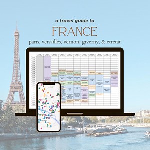 France Travel Map - Paris, Versailles, Etretat, Vernon & Giverny | Google Map and Itinerary | Travel Guide and Planner | Instant Download - Etsy