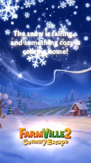 Welcome home to your favorite farm! 🏡❄️ The snow is falling, the animals are snuggling, and a familiar, cozy surprise is on its way. What do you hope to find in your Mystery Chest this winter? Play now! #FarmVille2CountryEscape #HolidaySeason2025 #farmville #winter | FarmVille 2